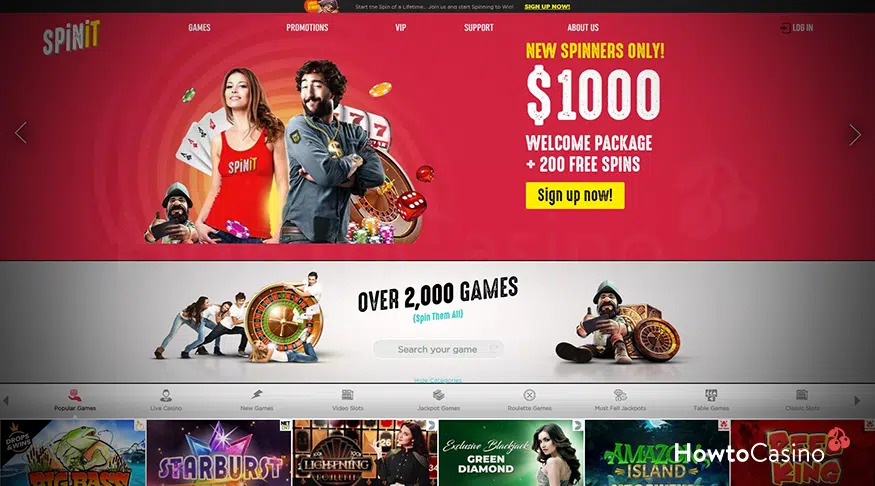 Sitio web oficial del casino SpinIT