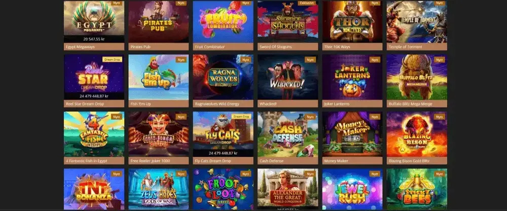 Gamma di giochi nel casinò online Storspelare