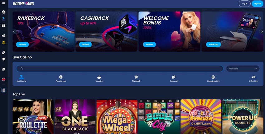 Casino de apuestas boomerang de juegos definitivos