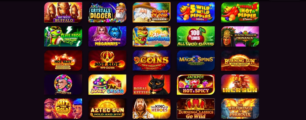 Gamme de jeux du casino en ligne Goldenpark