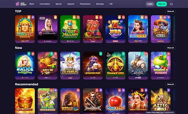 WinSpirit mobile casino